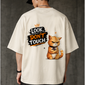 Grumpy Cat Oversized T-Shirt – Look, Don’t Touch | Premium Graphic Tee