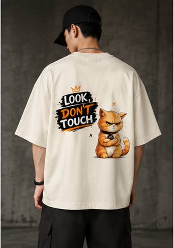 Grumpy Cat Oversized T-Shirt – Look, Don't Touch | Premium Graphic Tee