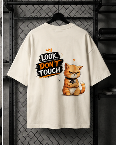 Grumpy Cat Oversized T-Shirt – Look, Don't Touch | Premium Graphic Tee